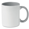 a white mug with a handle