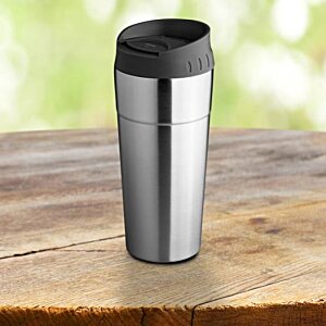 Additional Image 3 - a silver and black coffee cup