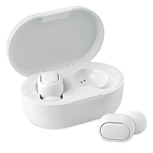 Additional Image 1 - a white wireless earbuds in a case