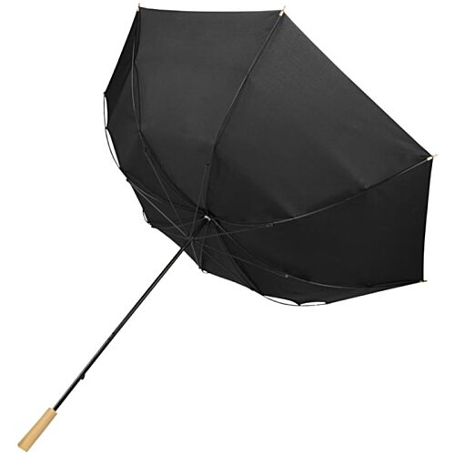 Additional Image 8 - a black umbrella with a wooden handle