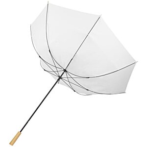 Additional Image 4 - a white umbrella with a wooden handle
