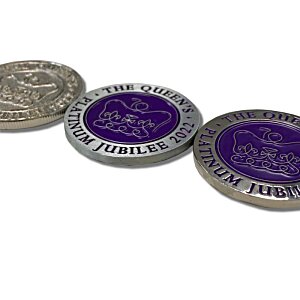 Additional Image 1 - a row of silver and purple tokens