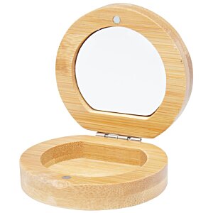 Additional Image 3 - a round wooden box with a mirror