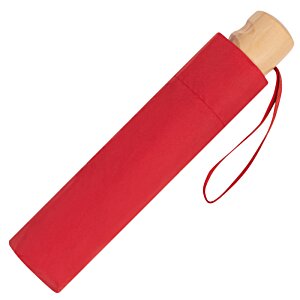 Additional Image 7 - a red umbrella with a wooden handle