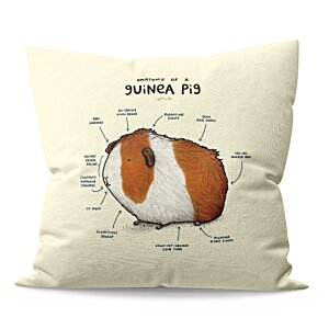Additional Image 3 - a white and brown pillow with a picture of a guinea pig