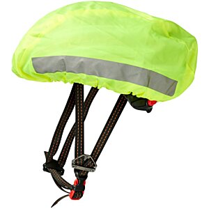 Additional Image 4 - a yellow bicycle helmet with reflective reflector