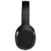 a black headphones on a white background