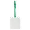 a white square with a green handle