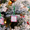 a close up of a christmas tree