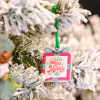a christmas ornament on a tree