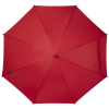 a red umbrella with a blue button