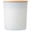 a white candle with a brown lid