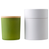 a green and white cup
