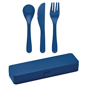 Additional Image 2 - a blue plastic cutlery set