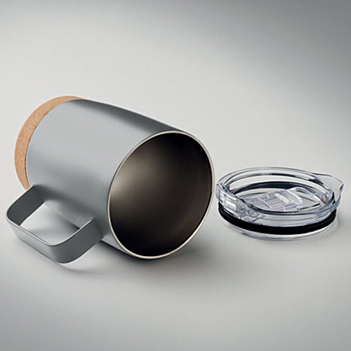 Additional Image 1 - a silver mug with a lid