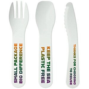 Additional Image 1 - a group of plastic forks and spoons
