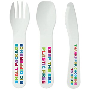 Additional Image 2 - a white plastic spoon and fork