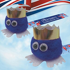 Additional Image 1 - a blue round objects with eyes and a crown
