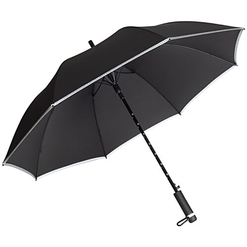 Additional Image 3 - a black umbrella with a long handle