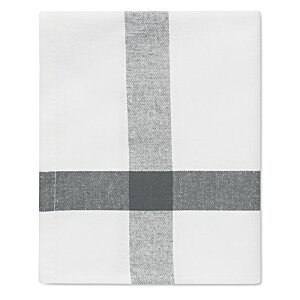 Additional Image 4 - a white and grey striped napkin