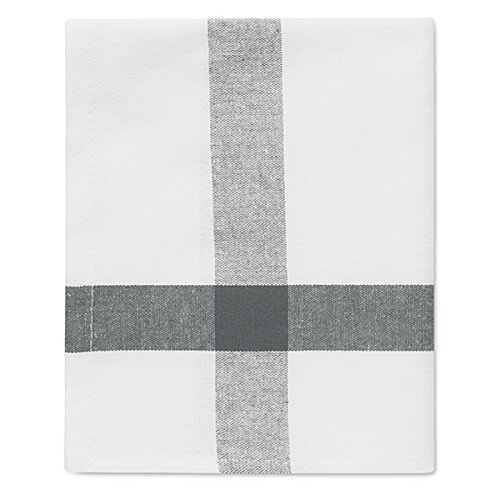 Additional Image 4 - a white and grey striped napkin
