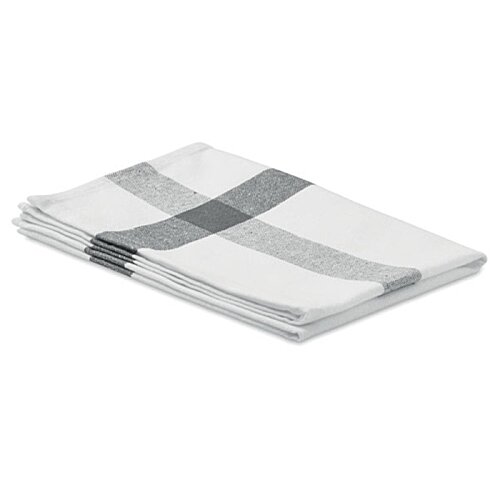 Additional Image 6 - a white and grey striped towel