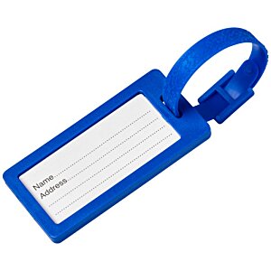 Additional Image 5 - a blue luggage tag with a blue strap