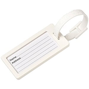 Additional Image 1 - a white luggage tag with a white strap