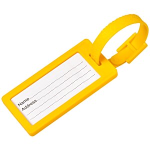 Additional Image 2 - a yellow luggage tag with a strap