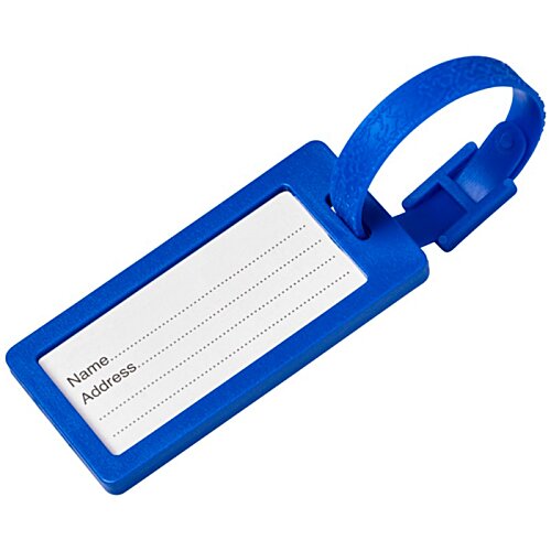 Additional Image 5 - a blue luggage tag with a blue strap