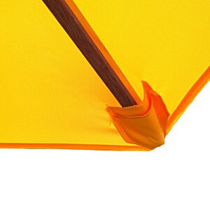 Additional Image 4 - a yellow umbrella with a wooden handle