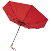 a red umbrella with a black handle