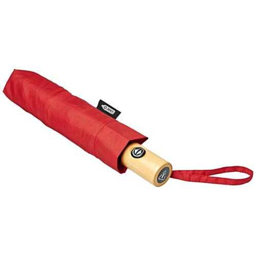 Additional Image 3 - a red umbrella with a wooden stick