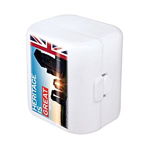 Additional Image 2 - a white cube with a blue and red label