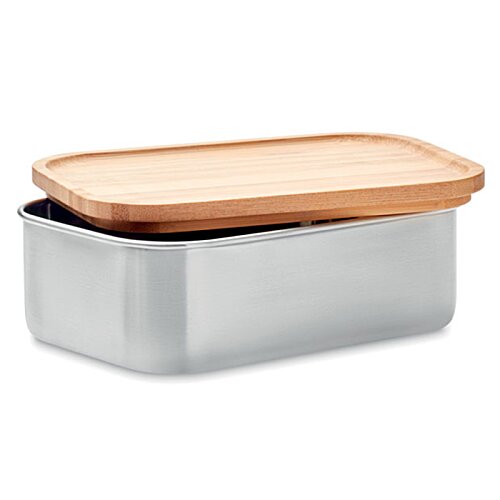 Additional Image 1 - a metal container with a wooden lid