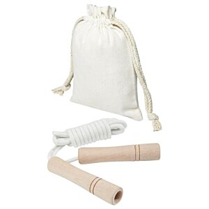 Additional Image 2 - a white bag with string and three wooden sticks