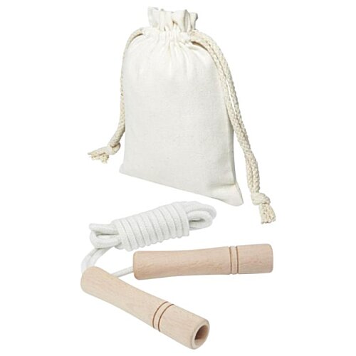 Additional Image 2 - a white bag with string and three wooden sticks