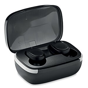 Additional Image 3 - a black earbuds in a black case