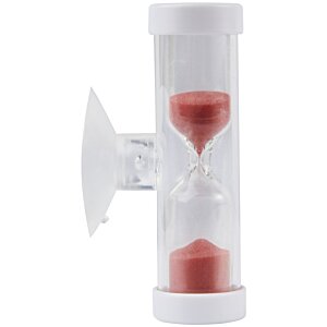 Additional Image 3 - a white hourglass with red sand inside