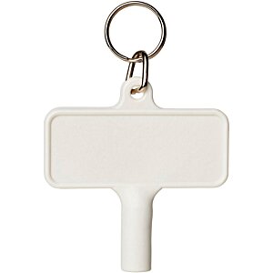 Additional Image 1 - a white key chain with a key ring