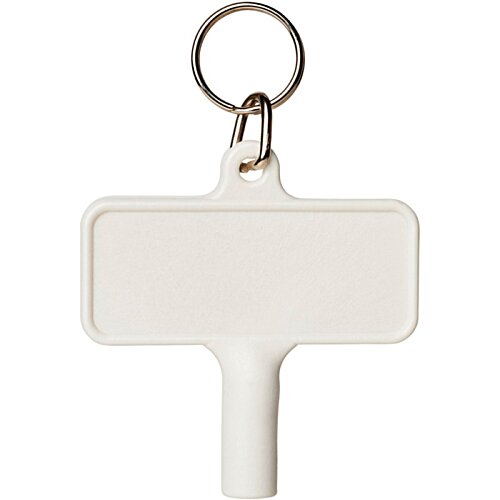 Additional Image 1 - a white key chain with a key ring