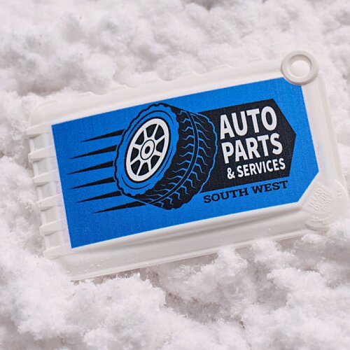 Additional Image 3 - a blue tag with a tire on it