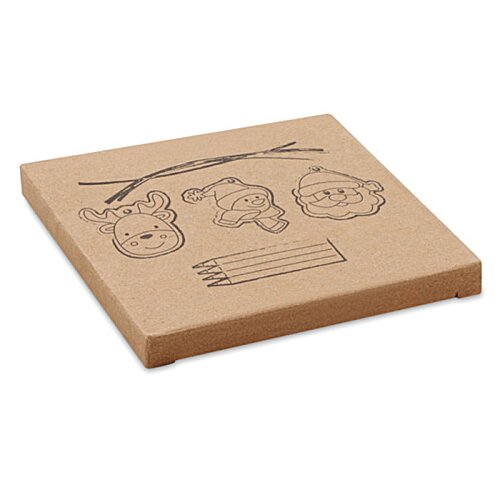 Additional Image 5 - a brown square object with black writing on it
