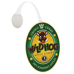 Additional Image 1 - a green and yellow tag with a white ball