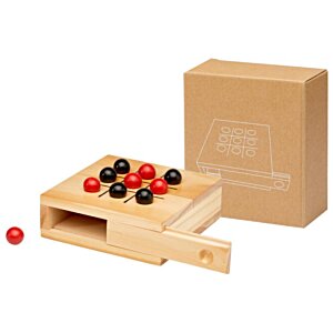 Additional Image 4 - a wooden board game with red and black balls
