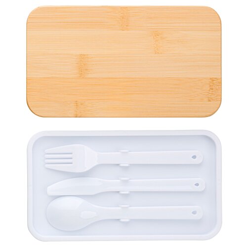 Additional Image 5 - a wooden cutting board with a spoon and fork