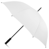 a white umbrella with a black handle