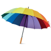 a rainbow colored umbrella on a white background