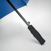 a close up of a blue umbrella