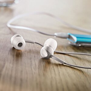 Additional Image 3 - a white earbuds on a table